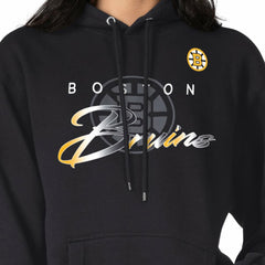 Boston Bruins G-III 4Her by Carl Banks Shadow Logo Fleece Pullover Hoodie - Black - NHL