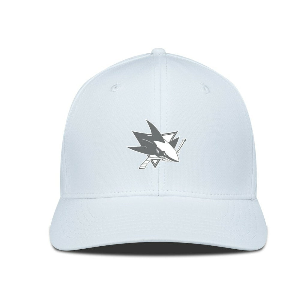 San Jose Sharks Levelwear Rise Slate & Snow Structured Flex Hat - White - NHL
