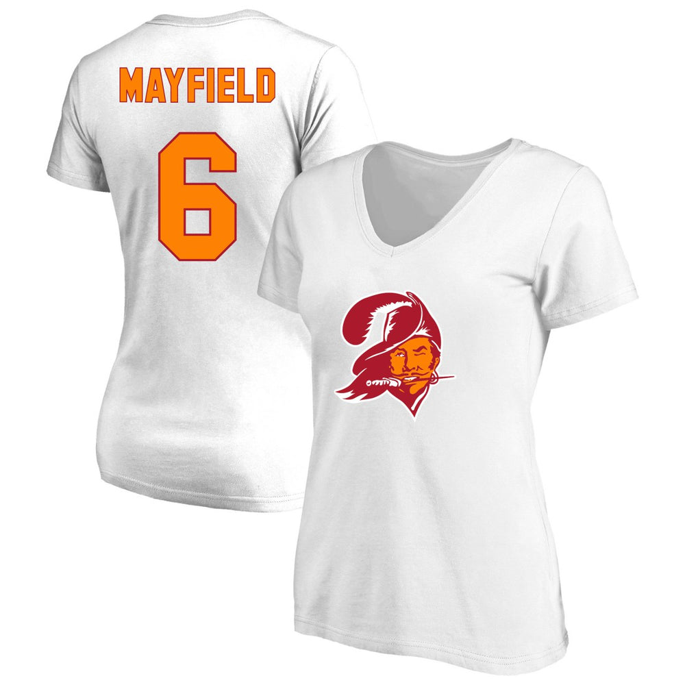 Baker Mayfield Tampa Bay Buccaneers Women's Plus Size Name & Number Scoop Neck T-Shirt White | Fanatics