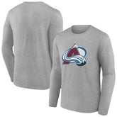 Colorado Avalanche Women's Primary Logo Long Sleeve V-Neck T-Shirt - Gray - NHL