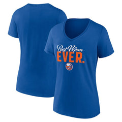 New York Islanders Women's Best Mom Ever V-Neck T-Shirt - Royal - NHL