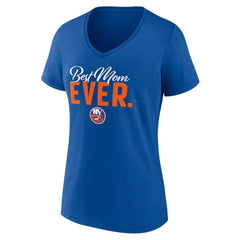 New York Islanders Women's Best Mom Ever V-Neck T-Shirt - Royal - NHL