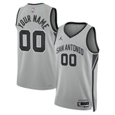 San Antonio Spurs Jordan Brand Unisex Swingman Custom Jersey Statement Edition Silver - NBA