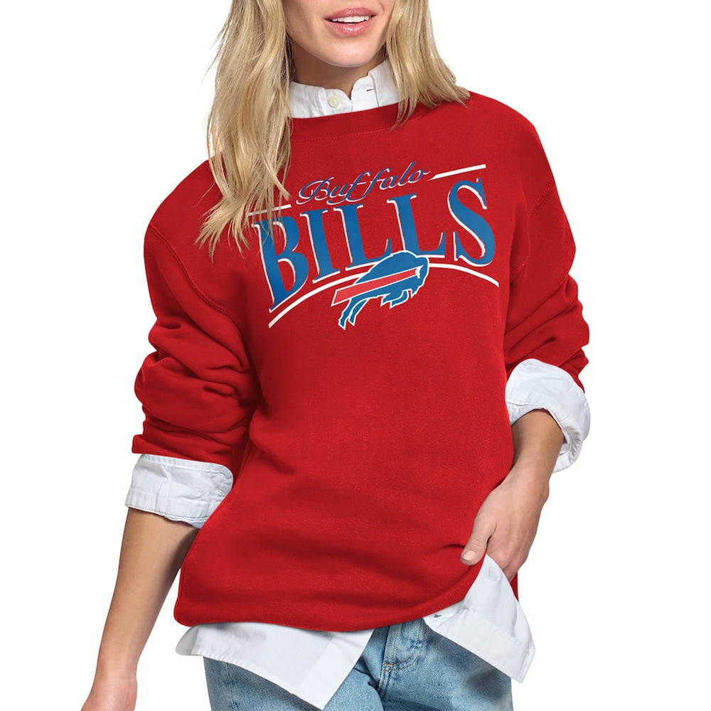 Buffalo Bills Starter Women's Arch Stripe Fleece Sweatshirt Red | NFL