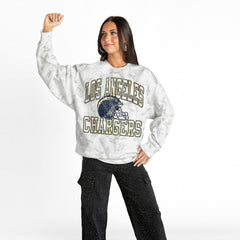 Los Angeles Chargers Gameday Couture Women's Whiteout Oversized Premium Fleece Sweatshirt Arctic Camo | NFL