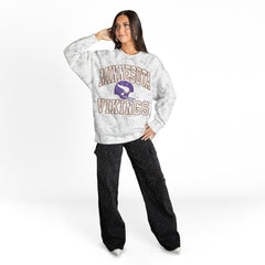 Minnesota Vikings Gameday Couture Women's Whiteout Oversized Premium Fleece Sweatshirt Arctic Camo | NFL