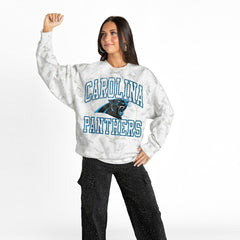 Carolina Panthers Gameday Couture Women's Whiteout Oversized Premium Fleece Sweatshirt Arctic Camo | NFL