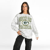 Green Bay Packers Gameday Couture Women's Whiteout Oversized Premium Fleece Sweatshirt Arctic Camo | NFL