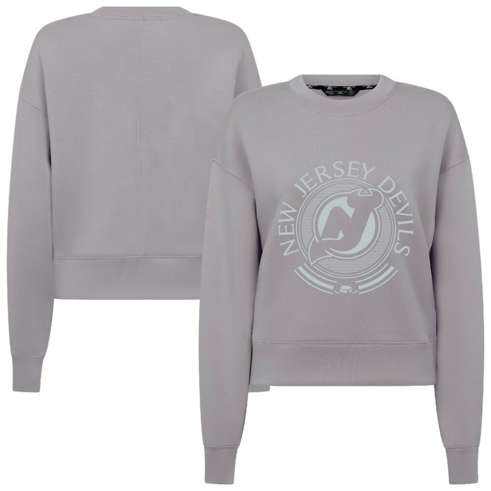 New Jersey Devils Levelwear Women's Slate & Snow Sponge Tri-Blend Sweatshirt - Gray - NHL