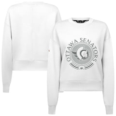 Ottawa Senators Levelwear Women's Slate & Snow Sponge Tri-Blend Sweatshirt - White - NHL