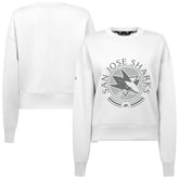 San Jose Sharks Levelwear Women's Slate & Snow Sponge Tri-Blend Sweatshirt - White - NHL