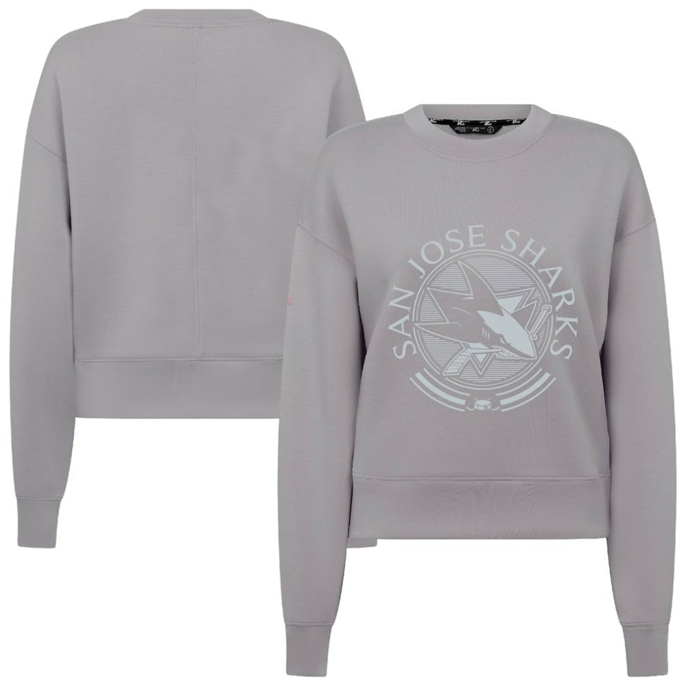 San Jose Sharks Levelwear Women's Slate & Snow Sponge Tri-Blend Sweatshirt - Gray - NHL