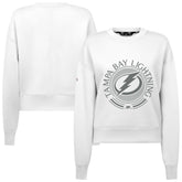 Tampa Bay Lightning Levelwear Women's Slate & Snow Sponge Tri-Blend Sweatshirt - White - NHL
