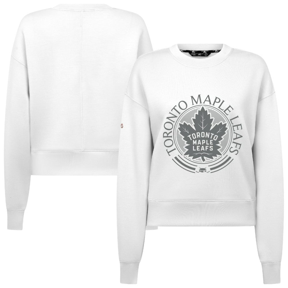 Toronto Maple Leafs Levelwear Women's Slate & Snow Sponge Tri-Blend Sweatshirt - White - NHL