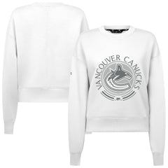 Vancouver Canucks Levelwear Women's Slate & Snow Sponge Tri-Blend Sweatshirt - White - NHL