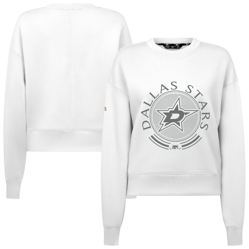 Dallas Stars Levelwear Women's Slate & Snow Sponge Tri-Blend Sweatshirt - White - NHL