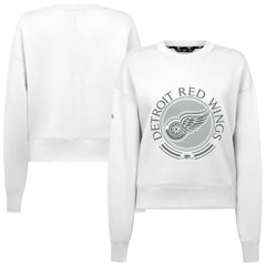 Detroit Red Wings Levelwear Women's Slate & Snow Sponge Tri-Blend Sweatshirt - White - NHL