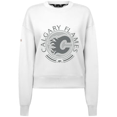 Calgary Flames Levelwear Women's Slate & Snow Sponge Tri-Blend Sweatshirt - White - NHL
