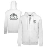 New York Rangers Levelwear Podium Chenille Logo Full-Zip Hoodie - White - NHL