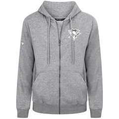 Pittsburgh Penguins Levelwear Podium Chenille Logo Full-Zip Hoodie - Gray - NHL