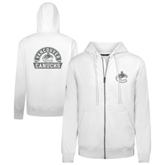 Vancouver Canucks Levelwear Podium Chenille Logo Full-Zip Hoodie - White - NHL