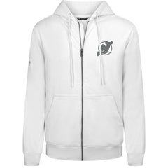 New Jersey Devils Levelwear Podium Chenille Logo Full-Zip Hoodie - White - NHL
