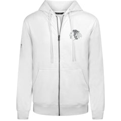 Chicago Blackhawks Levelwear Podium Banner Arch Full-Zip Hoodie - White - NHL