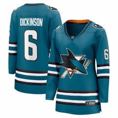 Sam Dickinson San Jose Sharks Fanatics Women's Home Breakaway Jersey - Teal - NHL