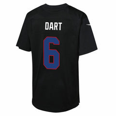 Jaxson Dart New York Giants Youth Fashion Game Jersey Carbon Black | Nike for Sale