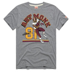 Art Monk Washington Commanders Homage Unisex Retired Player Classic Illustration Tri-Blend T-Shirt Gray | NFL