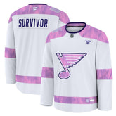 St. Louis Blues Fanatics Hockey Fights Cancer Survivor Practice Jersey - White - NHL