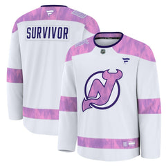 New Jersey Devils Fanatics Hockey Fights Cancer Survivor Practice Jersey - White - NHL