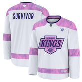 Los Angeles Kings Fanatics Hockey Fights Cancer Survivor Practice Jersey - White - NHL