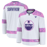 Edmonton Oilers Fanatics Hockey Fights Cancer Survivor Practice Jersey - White - NHL
