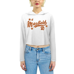 Baker Mayfield Tampa Bay Buccaneers Majestic Threads Women's Glitter Wordmark Hoodie White | NFL