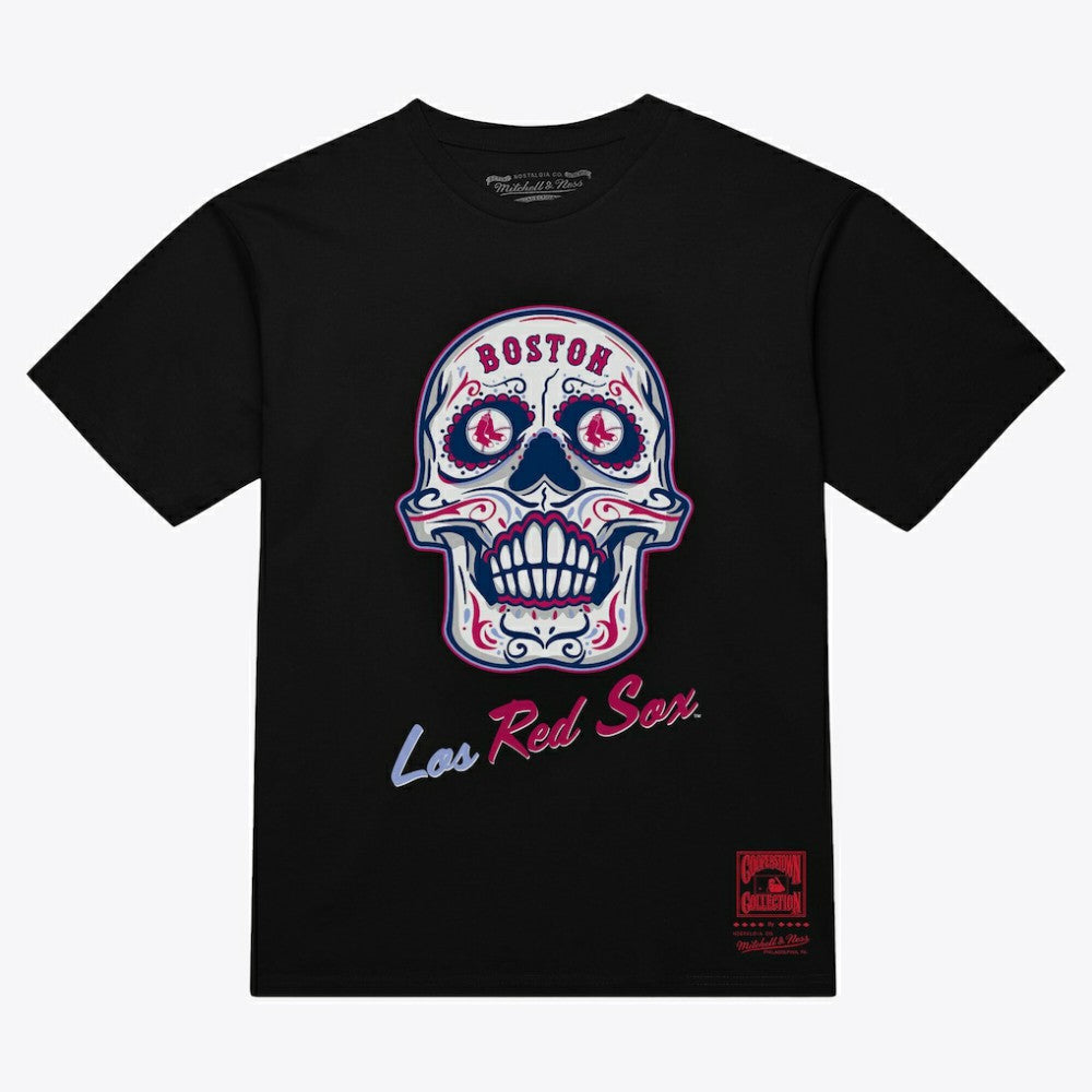 Boston Red Sox Mitchell & Ness Women's Sugar Skull Boxy T-Shirt - MLB