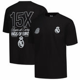 Real Madrid Peace Collective Unisex European Champions Heavyweight T-Shirt Black - FIFA World CUP