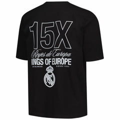 Real Madrid Peace Collective Unisex European Champions Heavyweight T-Shirt Black - FIFA World CUP