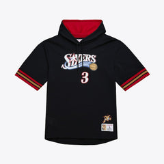 Allen Iverson Philadelphia 76ers Mesh Name & Number Short Sleeve Hoodie Black - NBA