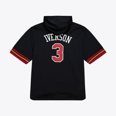 Allen Iverson Philadelphia 76ers Mesh Name & Number Short Sleeve Hoodie Black - NBA