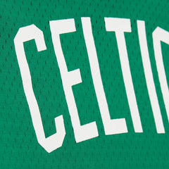 Larry Bird Boston Celtics Mesh Name & Number Short Sleeve Hoodie Kelly Green - NBA