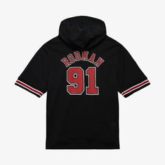 Dennis Rodman Chicago Bulls Mesh Name & Number Short Sleeve Hoodie Black - NBA