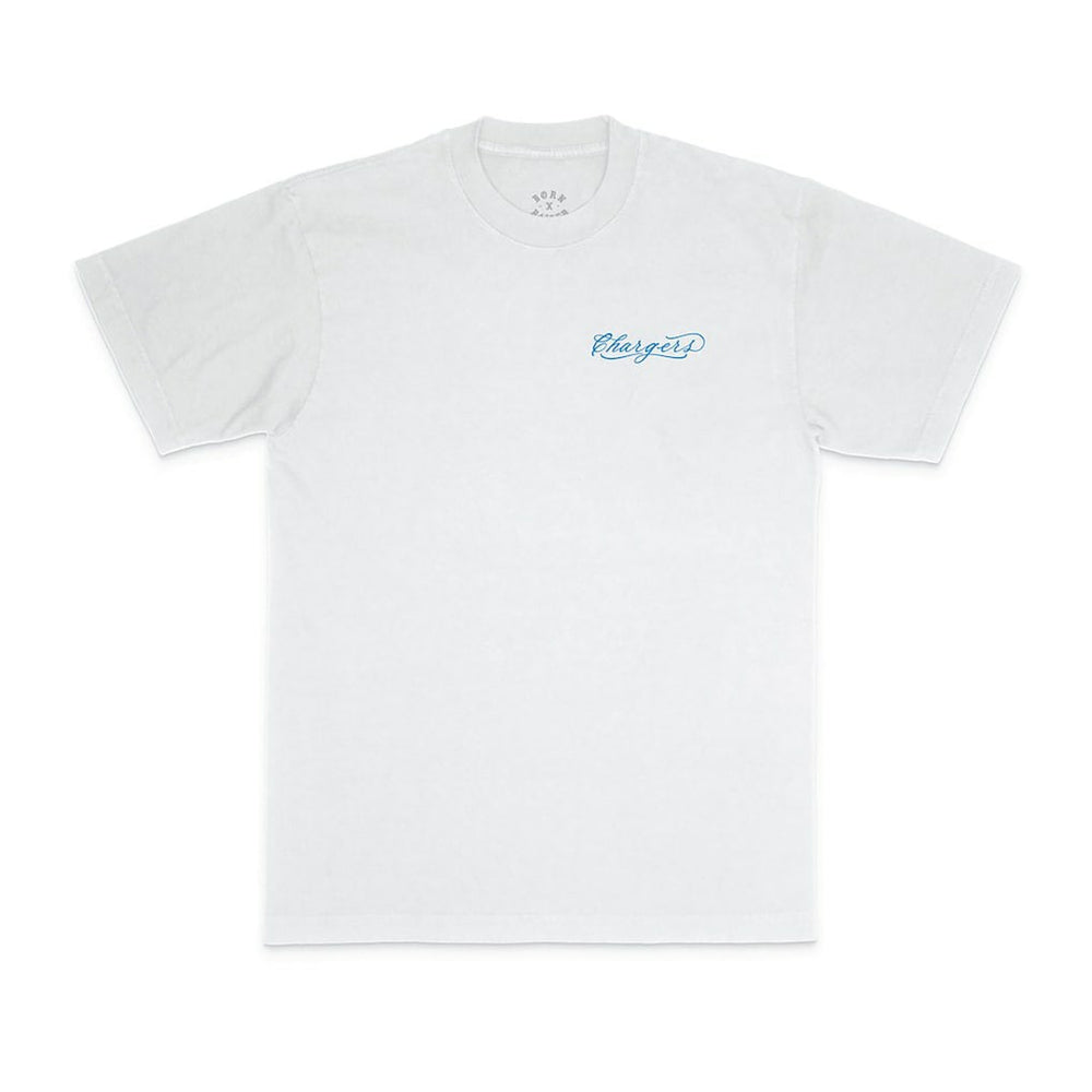 Los Angeles Chargers Born x Raised Unisex Fine Line T-Shirt White | NFL