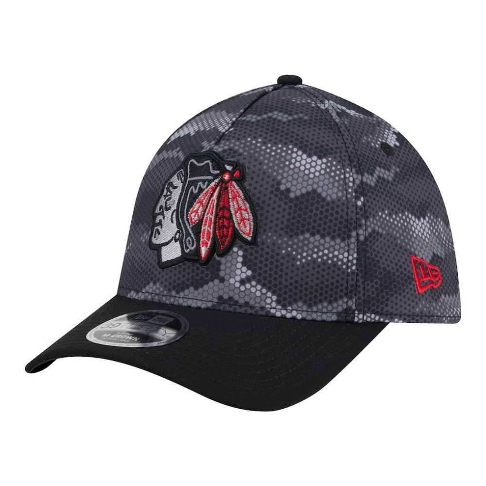 Chicago Blackhawks New Era Zero Dark 39THIRTY Flex Hat - Black - NHL