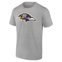 Baltimore Ravens Team Authentic Personalized Name & Number T-Shirt Gray | NFL