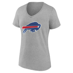 Buffalo Bills Women's Team Authentic Personalized Name & Number V-Neck T-Shirt Gray | NFL