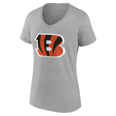 Cincinnati Bengals Women's Team Authentic Personalized Name & Number V-Neck T-Shirt Gray | NFL