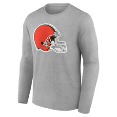 Cleveland Browns Team Authentic Personalized Name & Number Long Sleeve T-Shirt Gray | NFL