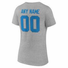 Detroit Lions Women's Team Authentic Personalized Name & Number V-Neck T-Shirt Gray | NFL