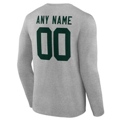 Green Bay Packers Team Authentic Personalized Name & Number Long Sleeve T-Shirt Gray | NFL
